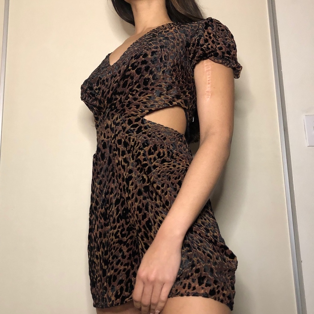 Velvet Cheetah Cut-Out Romper